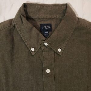 J. Crew Men's Casual Olive Button-Down Shirt